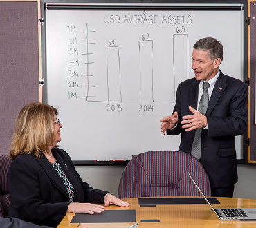 Image of CSB's Senior Management Team in a meeting