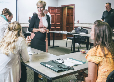 Image of Deb Berner in a meeting