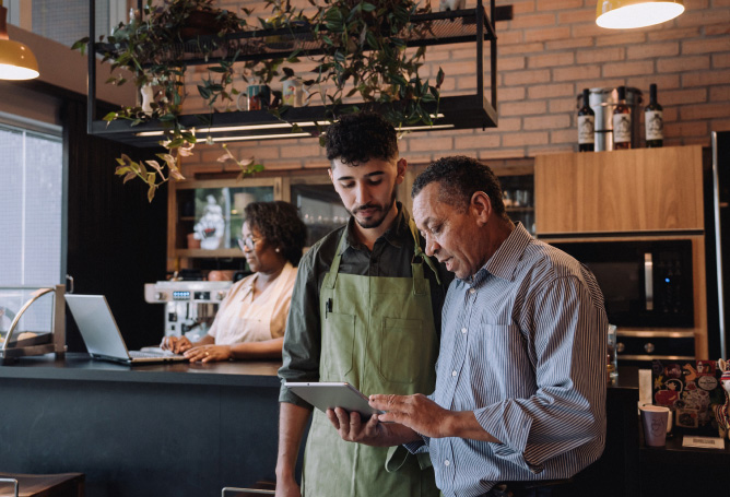 two people at work